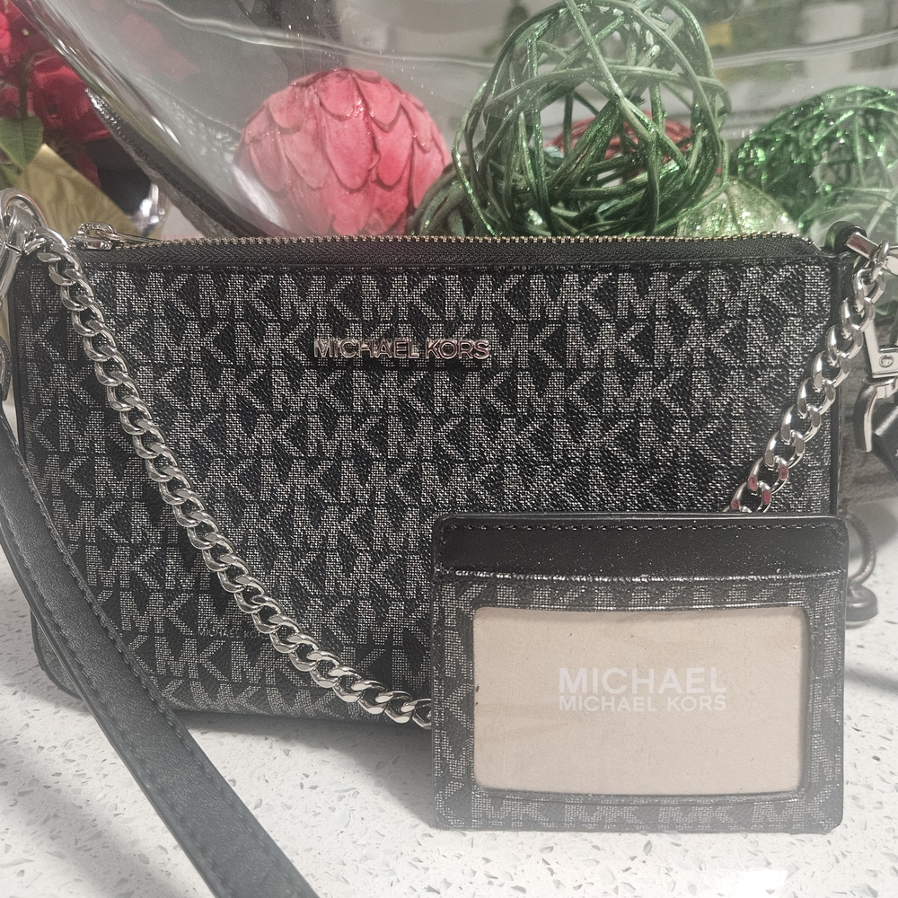 Michael Kors Black Monogram Crossbody Bag